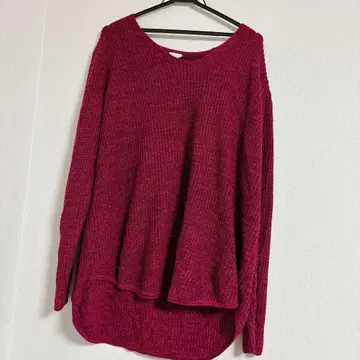 새상품급 버건디 긴팔 니트 스웨터 해외 구제 의류