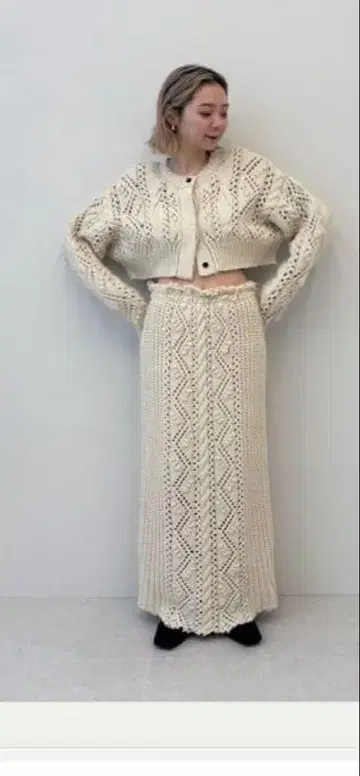 anuke 니트 가디건, 니트 스커트 세트