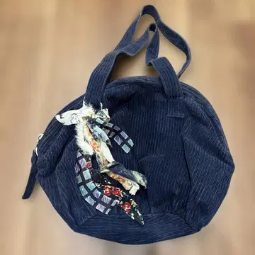 BEAMS BOY 네이비 코듀로이 토트백