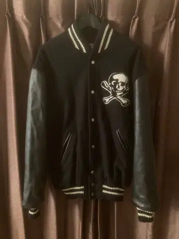 카운터액션 스컬 자수 울 가죽 바시티 자켓 더 모즈 모리야마 타츠야 레어