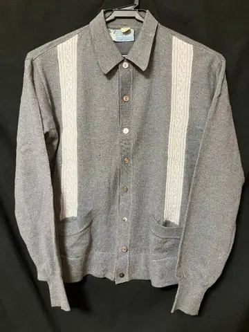 구제 의류 니트 셔츠 가디건 S 그레이 60s 70s