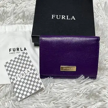 [ 새상품급 ] 훌라 3단 폴더형 지갑 퍼플 박스 포함