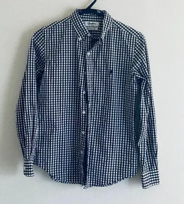 가격 대폭 인하 긴팔 블라우스 깅엄 체크 화이트 블랙