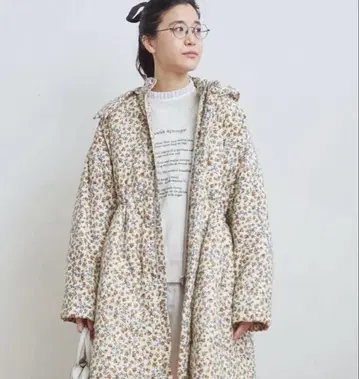 fig London 피그런던 꽃무늬 코트 미니 꽃무늬 다운