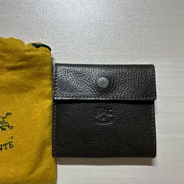 [ IL BISONTE ] 가죽 접이식 지갑 블랙 수납 가방 포함