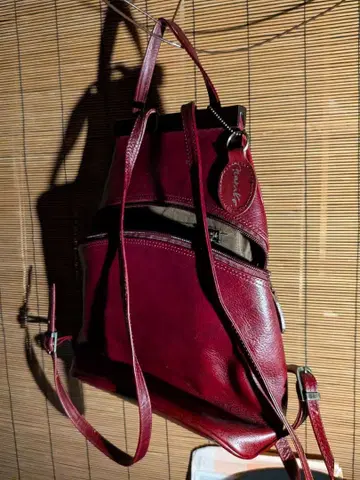 와인 레드 버건디 가죽 백팩 스타일 숄더백