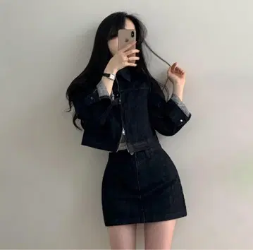 소녀나라 데님 셋업