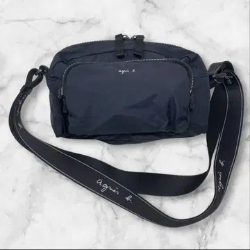 agnes b. 숄더백 angele 앙제 로고 네이비