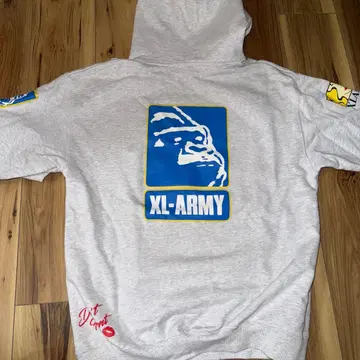 XLARGE XL-ARMY 후드티 그레이 XL