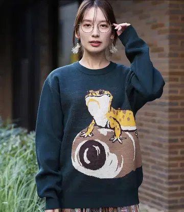 고슬로우 캐러밴 레오파 IMPACT 초코 코로네 자카드 니트 스웨터