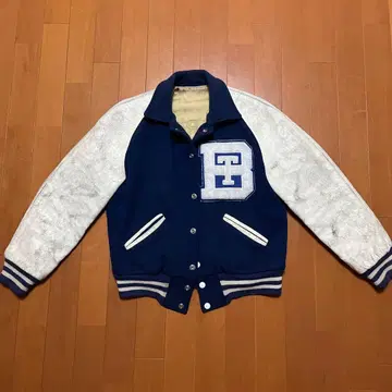 50s 바시티 자켓 네이비/화이트