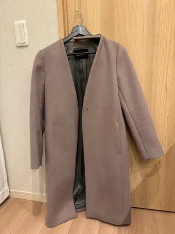 연보라 노카라 롱 코트