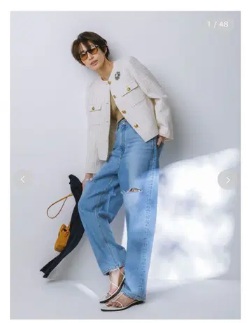 하이웨스트 데미지 데님 사이즈 0