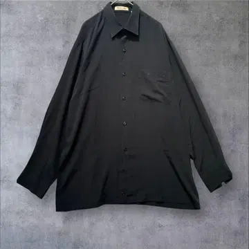 [화이트리버] 긴팔 셔츠 드레이프감 소재 상의 캐주얼 블랙 L