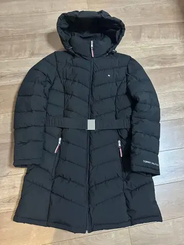 새상품급 TOMMY HILFIGER A라인 벨트 다운 코트