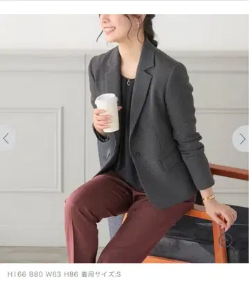 AOKI 스트레치 하운드투스 체크 자켓 그레이 LL 미사용 택 포함