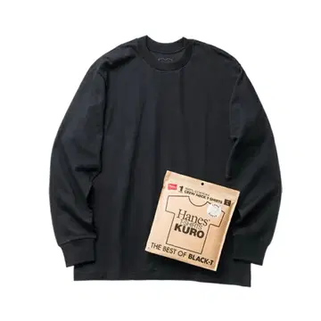 Hanes T-SHIRTS KURO 크루넥 롱 슬리브 티셔츠