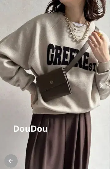 doudou 로고 니트 맨투맨 긴팔