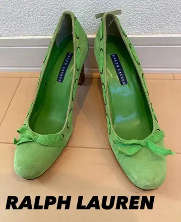 하자품 미사용 새상품 랄프 로렌 여성용 펌프스 힐 그린 녹색