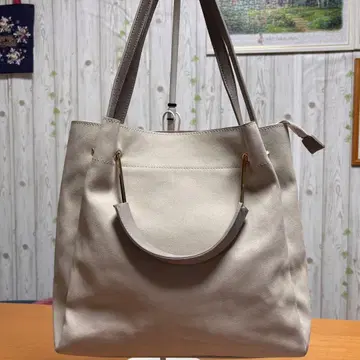 베이지 스웨이드풍 토트백 2way 숄더백 새상품급