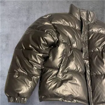 koz 다크 실버 눕시 다운 자켓 광택 두툼 L 사이즈 B계