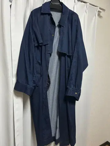 PINUE 프론트 지퍼 트렌치코트 데님 S 사이즈