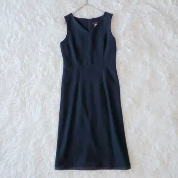 새상품급 INED 슬리브리스 원피스 점퍼 스커트 울 혼방 블랙