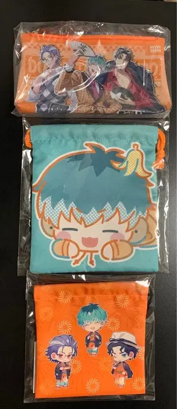 도츠이타레 본포 시로가미 사사라 복조리 파우치 3종 세트