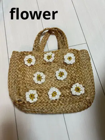 flower 꽃 자수 바스켓백