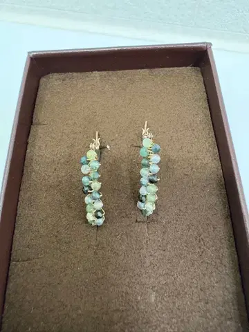 아가트 스톤 후프 귀걸이