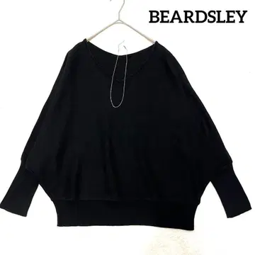 BEARDSLEY 비어즐리 돌먼 슬리브 리브 소매 니트 실크 혼방 블랙