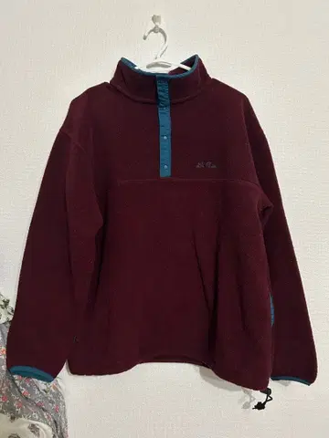 L.L.Bean 플리스 자켓 버건디 하프 지퍼