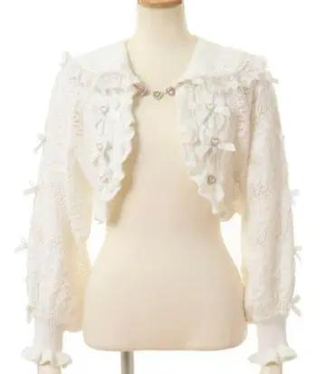 Liz Lisa 프릴 장식 화이트 가디건