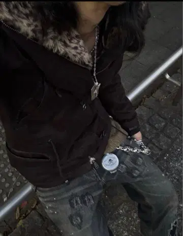 00sarchive 레오파드 퍼 자켓 다크코어 y2k 헤이세이 그런지
