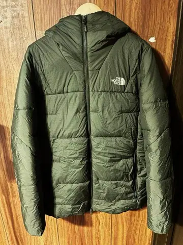THE NORTH FACE 다운 자켓 후드 부착 올리브 그린