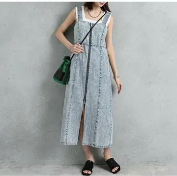 데님 원피스 원피스 오버롤 스커트 롱
