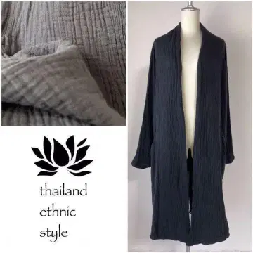 [새상품] 코튼 거즈 가디건 겉옷 남녀 공용 블랙