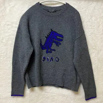 DUAL VIEW 공룡 자수 니트 스웨터 40