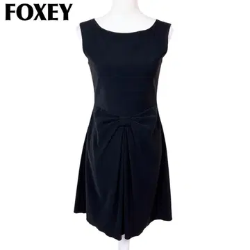 [ 새상품급 ] 폭시 슬리브리스 원피스 허리 리본 40 블랙