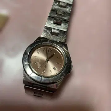 쿼츠 손목시계 스테인리스 스틸 핑크, 작동하지 않음