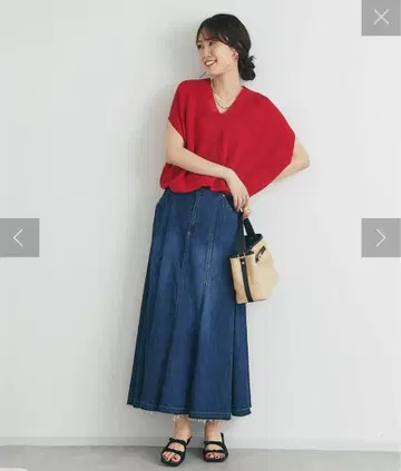 un dix cors 데님 롱 스커트 F 사이즈