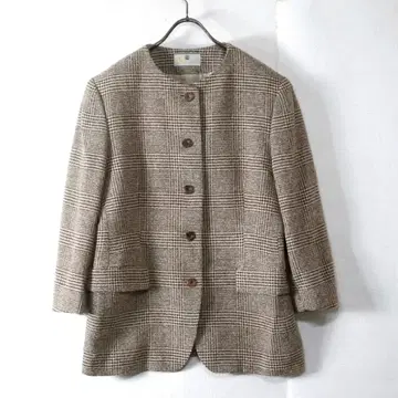 Aquascutum / 노카라 체크 자켓 11호 트위드