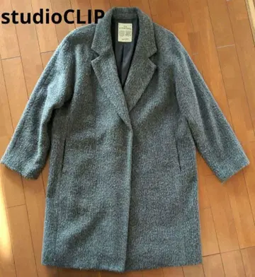 스튜디오 클립 그레이 샤기 체스터 코트