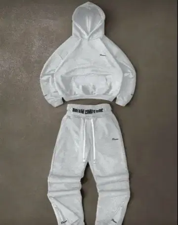 라이트 그레이 후디 팬츠 세트