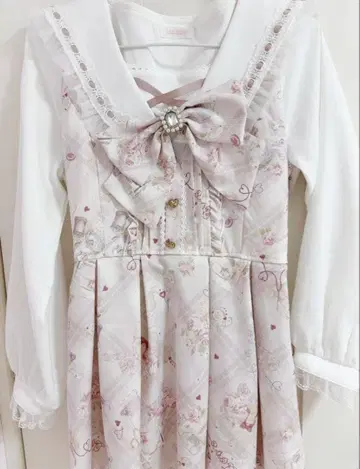 LIZ LISA sewing bear 패턴 셋업 핑크