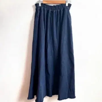 오카야마 데님 부드러운 원단으로 만든 플레어 스커트 롱 스커트 일본제