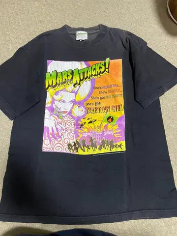 마즈 어택! T셔츠 마즈 어택 무비T 빈티지