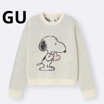 [택 포함 새상품] GU 크루넥 스웨터 peanuts 스누피 니트