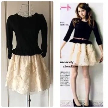 릴리 브라운 쉬폰 레이스 원피스