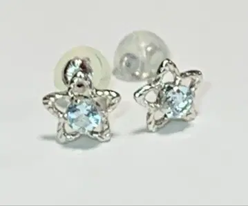 K14WG 아쿠아 마린 귀걸이